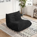 Caterpillar Floor Bean Bag Sofa – Teddy Velvet High-Density Foam Ergonomic Lounge Sofa, 1-2-3 Person, for Living Room Bedroom Game Room, Multiple Colors