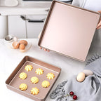 11 Inch Non-Stick Square Baking Pan Carbon Steel Jelly Roll Tray - Oven Baking Sheet for Cake Rolls Cookies Nougat Puff Pastry