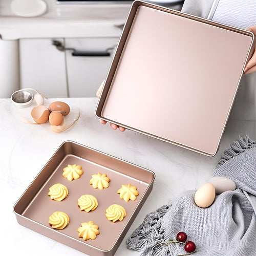 11 Inch Non-Stick Square Baking Pan Carbon Steel Jelly Roll Tray - Oven Baking Sheet for Cake Rolls Cookies Nougat Puff Pastry