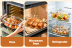 Glass Baking Dish with Lid Set - Borosilicate Casserole Dish with Glass Lid & Silicone Mat, Oven & Microwave Safe, 61oz or 95oz, for Chicken, Pasta, Desserts & Holiday Cooking