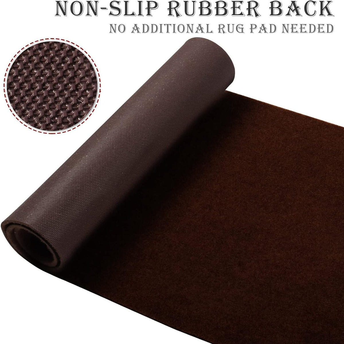 Runner Rug for Hallway Entryway Kitchen – Indoor Outdoor Non-Slip Rubber Backing, 200+ Custom Sizes, 8 Colors, Stain Resistant Low Pile Carpet Runner