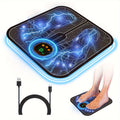 EMS Foot Massager with LCD Display, 8 Modes & 19 Intensities, Rechargeable Electric Foot Massage Pad for Muscle Relaxation, Pain Relief & Circulation — Best Gift for Elderly, Men & Women
