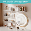 Clear Acrylic Floating Shelves Set of 4 with Hooks – Wall Mounted Display Shelf Organizer for Bathroom, Bedroom, Living Room & Kitchen | Transparent Storage Shelf for Room Decor