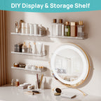 Clear Acrylic Floating Shelves Set of 4 with Hooks – Wall Mounted Display Shelf Organizer for Bathroom, Bedroom, Living Room & Kitchen | Transparent Storage Shelf for Room Decor