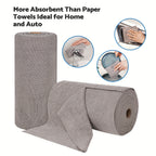 Microfiber Cleaning Cloths 100 Pack, Washable Reusable Tear-Away Towel Roll, 12x12 Absorbent Rags for Kitchen Bathroom Car House Dishcloths