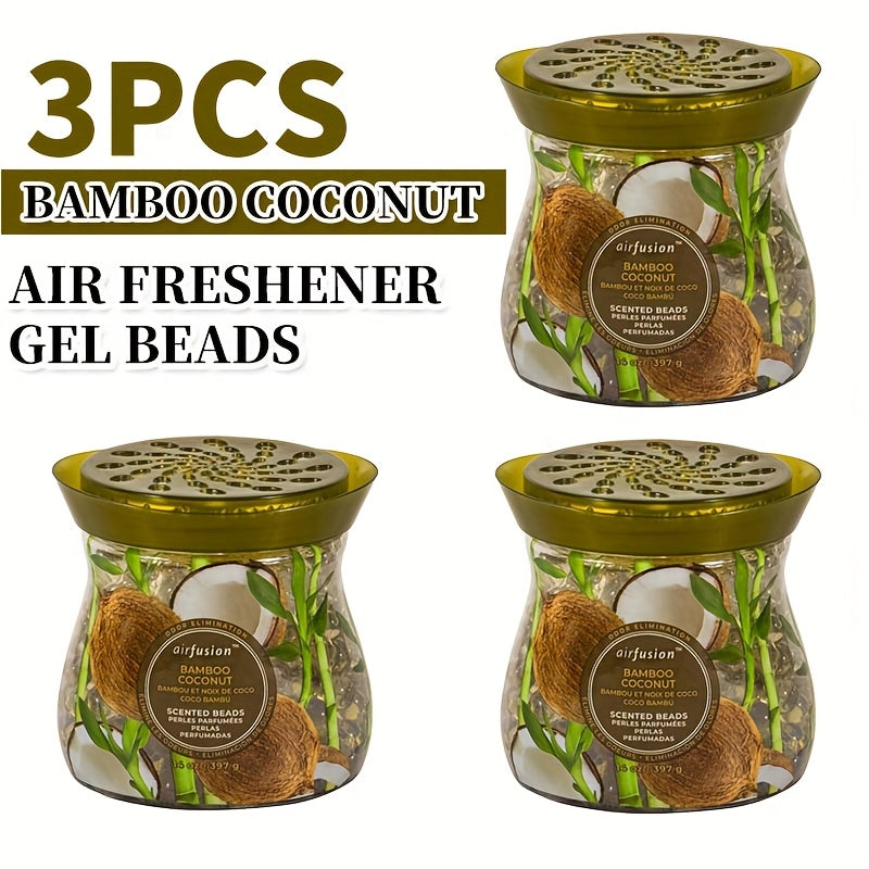 Air Freshener Scented Beads 3-Pack 14oz Each Long-Lasting Fragrance Odor Eliminator for Home Room Closet Bathroom Car Office Fabric Aromatherapy Multiple Scents