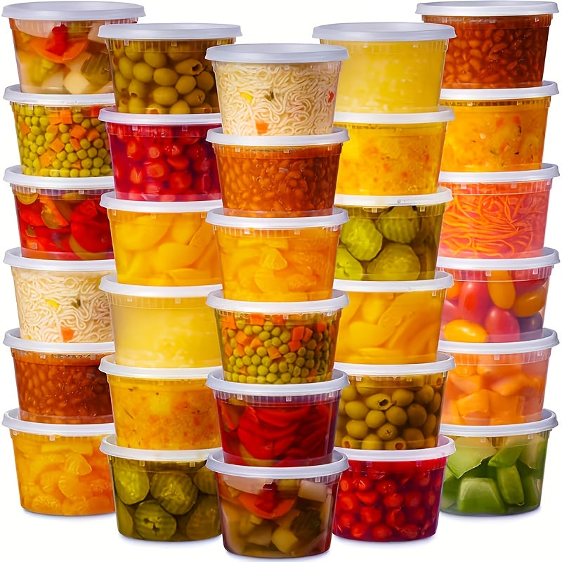 48-Pack Deli Containers with Lids 16oz BPA-Free Leakproof Meal Prep Food Storage Containers Microwave Dishwasher Freezer Safe Stackable