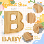 4pcs Baby Shower Wooden Charcuterie Letter Boxes Set BABY Shaped Bamboo Serving Tray Board Decorative Platter for Snacks Cake Cookies – Gender Reveal Birthday Party