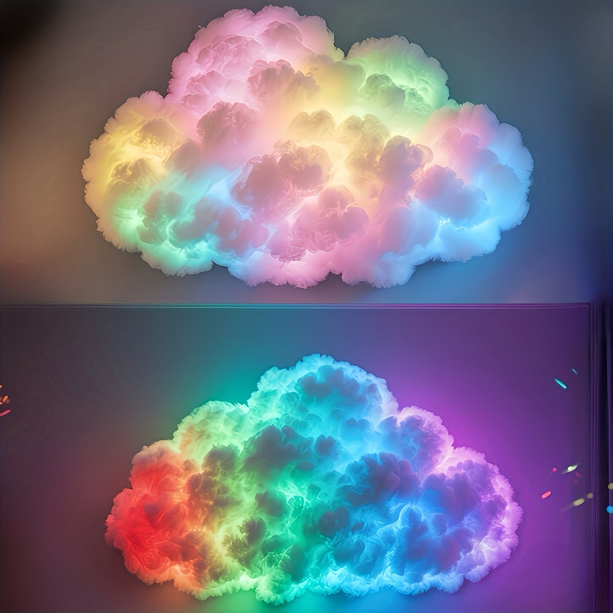 3D RGB LED Cloud Lamp Color Changing Night Light with Lightning Effects Mood Lighting for Bedroom Gaming Room Party Club Decoration