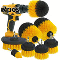 Drill Bit Scrub Brush Set 7 Piece with Cleaning Pads for Bathroom Toilet Kitchen Patio Vehicle Multi-Surface Power Scrubber Attachment Kit