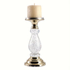 LED Swirling Candle Holder with On/Off Switch – Polished Acrylic Pedestal Base for 3-Wick Candles, Elegant Home Décor & Holiday Gift, Silver & Gold