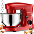 Stand Mixer 5QT 10-Speed Electric Kitchen Mixer with Dough Hook, Flat Beater, Wire Whip & Pouring Shield | Dishwasher-Safe Attachments for Baking & Cooking | Red, Silver or Blue