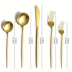 30 or 60 Piece Stainless Steel Cutlery Set Mirror Polished Flatware Knife Fork Spoon Set for Family Restaurant Hotel Party Wedding