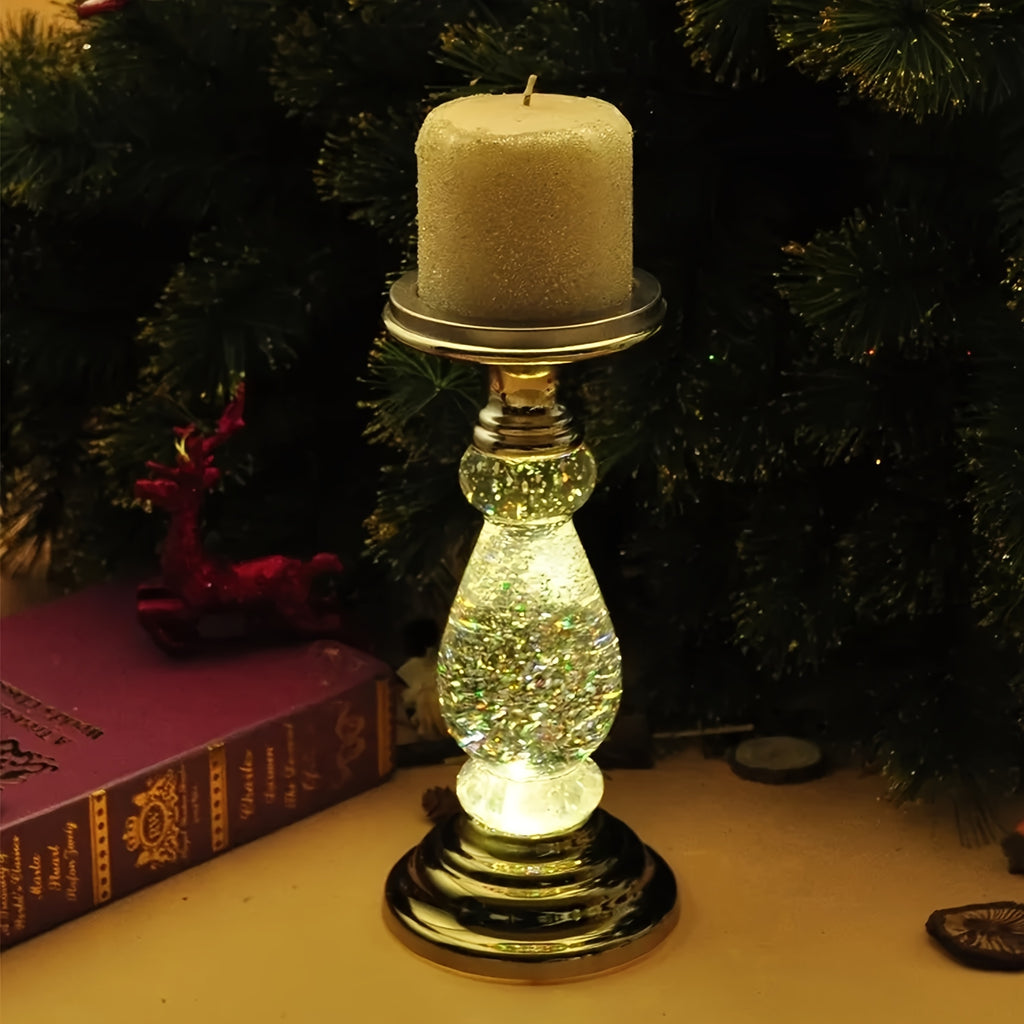 Swirling LED Candle Holder Water Lantern Acrylic Centerpiece – 3-Wick Table Decor for Wedding, Party & Holiday Gifts