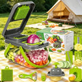Vegetable Chopper with 8 Blades - Multifunctional Food Slicer Dicer Cutter, Onion Chopper Set with Container, 22pcs Kitchen Prep Tool