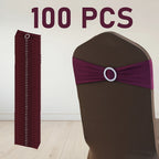 Elastic Chair Bands with Buckles 100pcs - Universal Chair Ties for Wedding Banquet and Party Chair Decoration