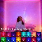 Aurora Galaxy Projector Night Light 16-Color LED USB Powered with Remote Control - Northern Lights Projector Dimmable Bedroom Ambience Lamp Cube Design for Room Decor Sleep Aid, 1-2 Pack