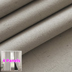 Linen Textured Blackout Curtains 4 Panels – 100% Room Darkening Thermal Insulated Grommet Drapes, Noise Reducing Window Curtains for Bedroom Living Room, 52W x 63/84/95 Inch