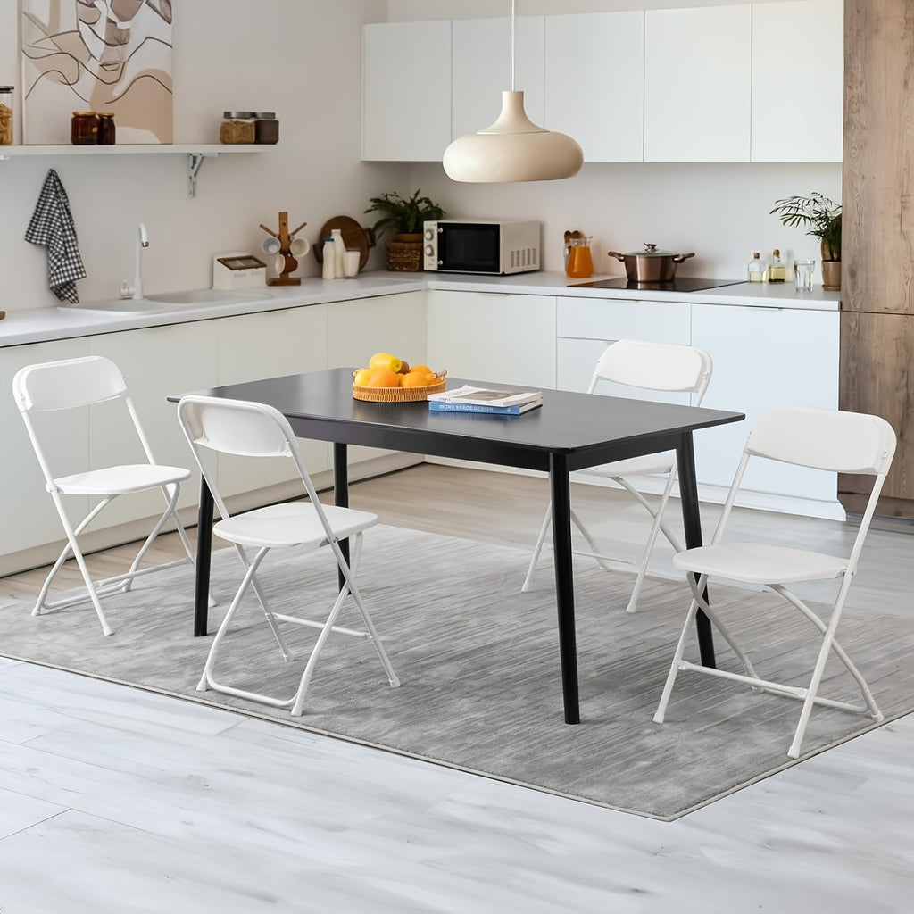 Stackable Folding Dining Chairs 350 Lbs Capacity Steel Frame for Kitchen Dining Room Catering & Outdoor Parties – Space-Saving Plastic Chairs