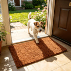 Super-Absorbent Microfiber Dog Door Mat, Slip-Resistant Washable Pet Rug, Quick-Dry Mud & Paw Trapping, Machine Washable Indoor Outdoor Entrance Mat