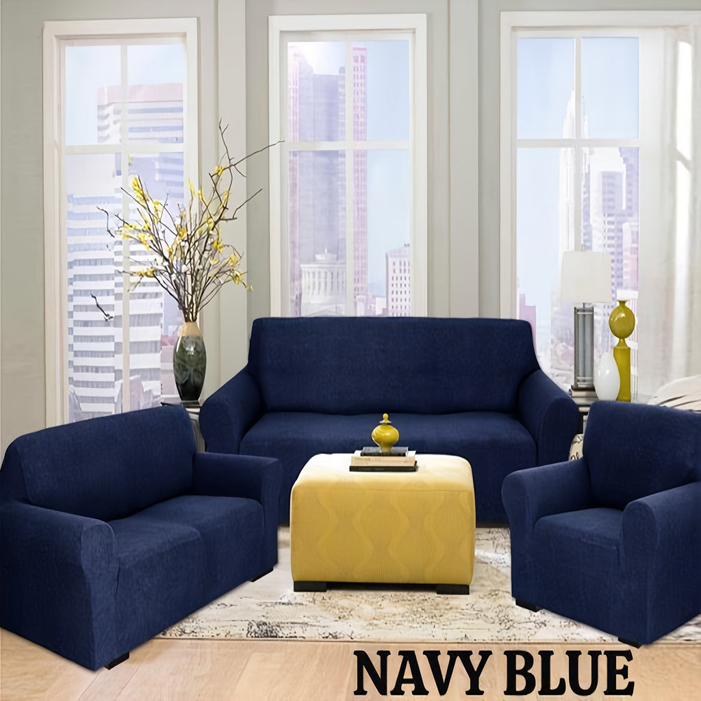 Stretch Sofa Cover Set 2 or 3 Piece Form Fit Wrinkle Free Couch Slipcover for Sofa Loveseat Armchair Polyester Spandex Furniture Protector