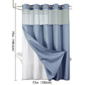 Hookless Waffle Shower Curtain Liner Set with Snap-In Liner Double Layer Window Panel – 6ft x 74.8 Inch Easy-Clean Polyester Bathroom Curtain for Home & Hotel