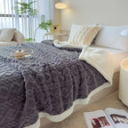 Heavyweight Plush Bedspread Ultra Soft Cozy Bed Cover Machine Washable Decorative Throw for Master Bedroom - 4 Sizes 5 Colors White Light Grey Light Blue Dark Gray Sea Blue