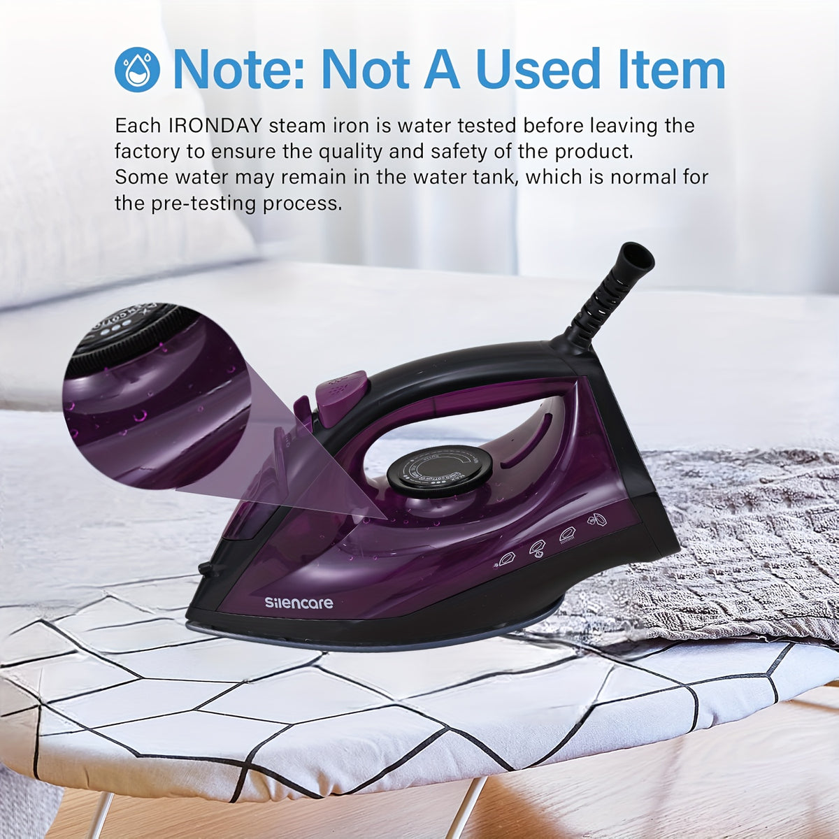 Handheld Clothes Steamer Non-Stick Soleplate – High-Pressure Anti-Calc, Adjustable Temp for Dry & Wet Clothes, Fast Heating Compact Steamer for Travel, Home & Office | Deep Purple