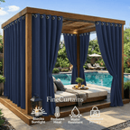 Outdoor Semi-Blackout Curtains Waterproof Grommet Top 4 Panels, Weather-Resistant Privacy Panels for Patio Pergola Gazebo Porch, 9 Colors 6 Sizes