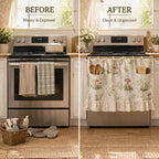 Appliance Skirt Curtain with Pockets – Farmhouse Kitchen Decor, Blackout Polyester, Grommet Top, Ruffled Trim | Hides Dishwasher, Washing Machine & Range Clutter | Nuvia Haven
