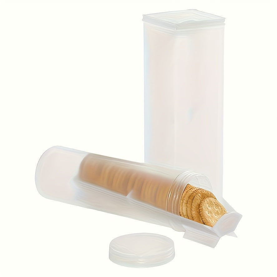 Stackable Airtight Food Storage Containers with Flip-Top Lids, Set of 2 – Transparent PP Plastic, Round & Rectangular, for Pasta, Snacks & Pantry Organization