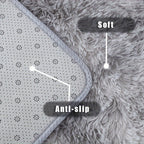 Tie-Dye Plush Mat Soft Absorbent Non-Slip Machine Washable Floor Mat for Living Room Bedroom Bathroom Dark Gray Black Light Gray Pink