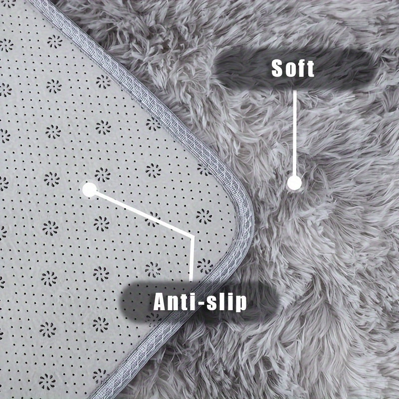 Tie-Dye Plush Mat Soft Absorbent Non-Slip Machine Washable Floor Mat for Living Room Bedroom Bathroom Dark Gray Black Light Gray Pink