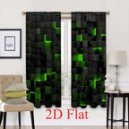 2-Piece Vintage Geometric Print Curtains – Rod Pocket, Machine Washable Polyester Flannel | Living Room & Bedroom | 4 Colors, 2 Sizes | Nuvia Haven