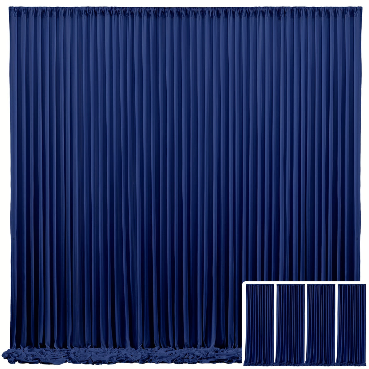 Photo Backdrop 4-Pack Taffeta Draping Background Cloth 5×10 Ft – Opaque Reusable Rod Pocket Panel for Weddings, Birthdays, Baby Showers & Photo Studios | 16 Colors