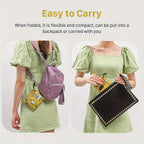 Foldable Shopping Bags 10pcs Reusable - Lightweight Waterproof Polyester Tote Bags with Storage Pockets & Cute Patterns, Eco-Friendly Grocery Bags in Random Colors