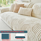 Bohemian Plush Sofa Pad Slipcover – Modern Luxury Faux Fur Non-Slip Couch Cover, All Season Machine Washable Pet Friendly Soft Seat Cushion Protector for Living Room Bedroom Office Home Decor