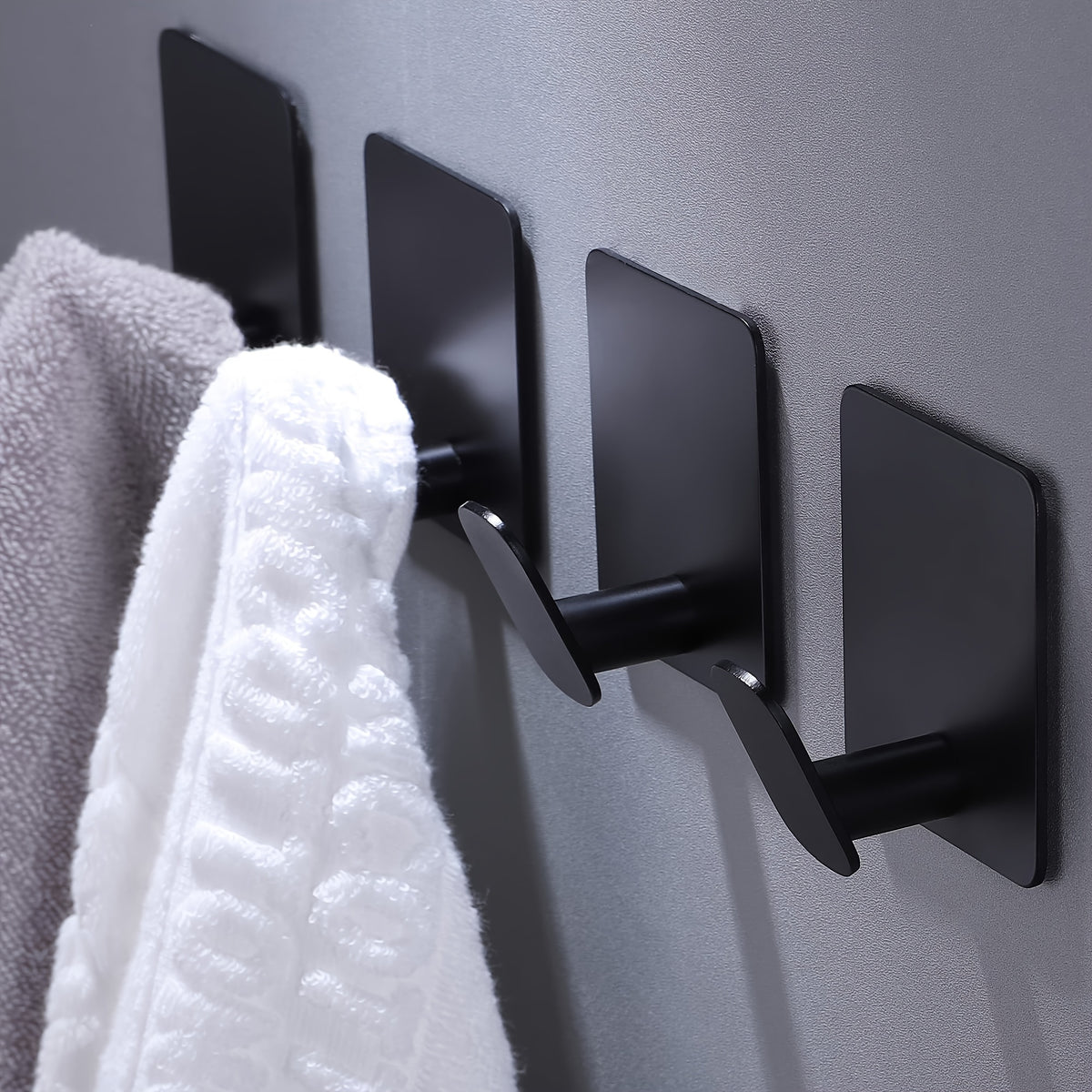 Self Adhesive Towel Hooks for Bathroom – 8-Pack Heavy Duty No-Drill Wall Mount Stainless Steel Sticky Wall Hanger for Robe, Clothes, Hat, Keys, Kitchen & Bathroom, Gold, Silver, White