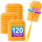 Duster Refills 120/59-Count Compatible with Swiffer Duster 360° Electrostatic Disposable Replacement Heads for Ceiling Fans Blinds Furniture Multi-Surface Unscented Home Cleaning