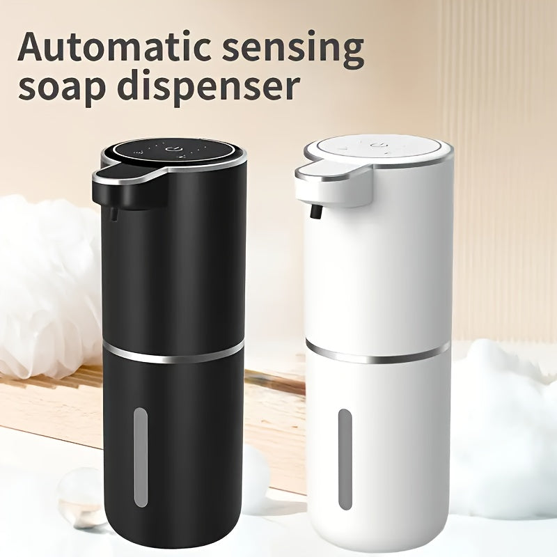 Smart Sensor Automatic Soap Dispenser Nickel Wall-Mount USB Quick Charging with Power Display, 4-Level Adjustable Flow Rate, No-Touch 400ml Foam & Liquid Soap Dispenser for Bathroom Kitchen