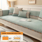 Bohemian Chenille Sofa Cover Non-Slip – Sofa Seat Cushion, Backrest, Armrest & Pillowcase Sold Separately, Dog Friendly Two-Tone for Bedroom Office Living Room, 4 Colors