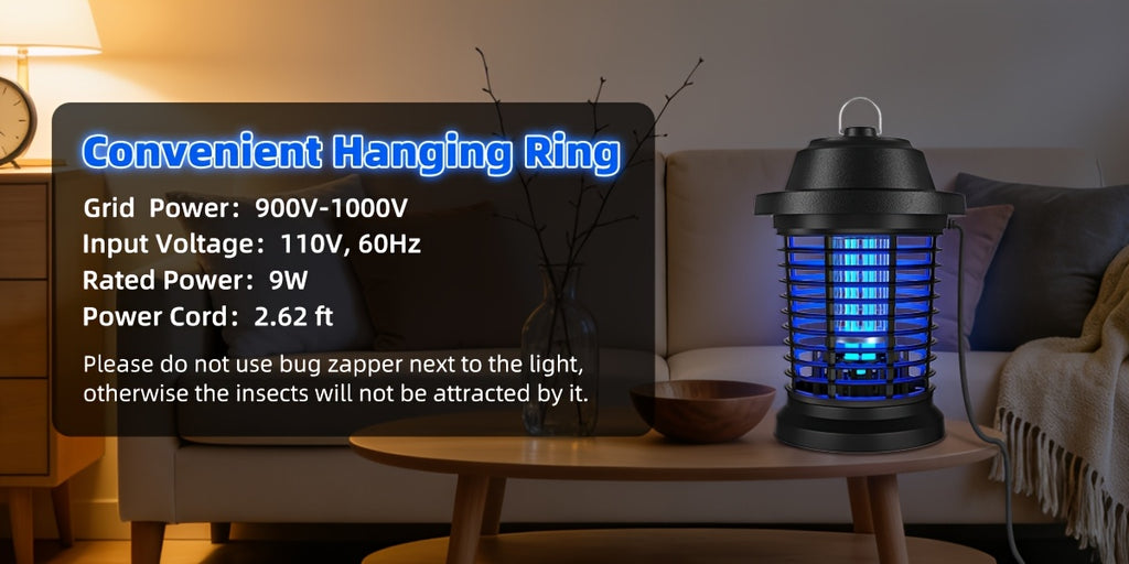 Bug Zapper Electric Mosquito Zapper Fly Trap Lamp 4000 Sq Ft Coverage 1000V Power Grid Easy Clean Removable Tray Indoor Outdoor Insect Killer Gift for Family