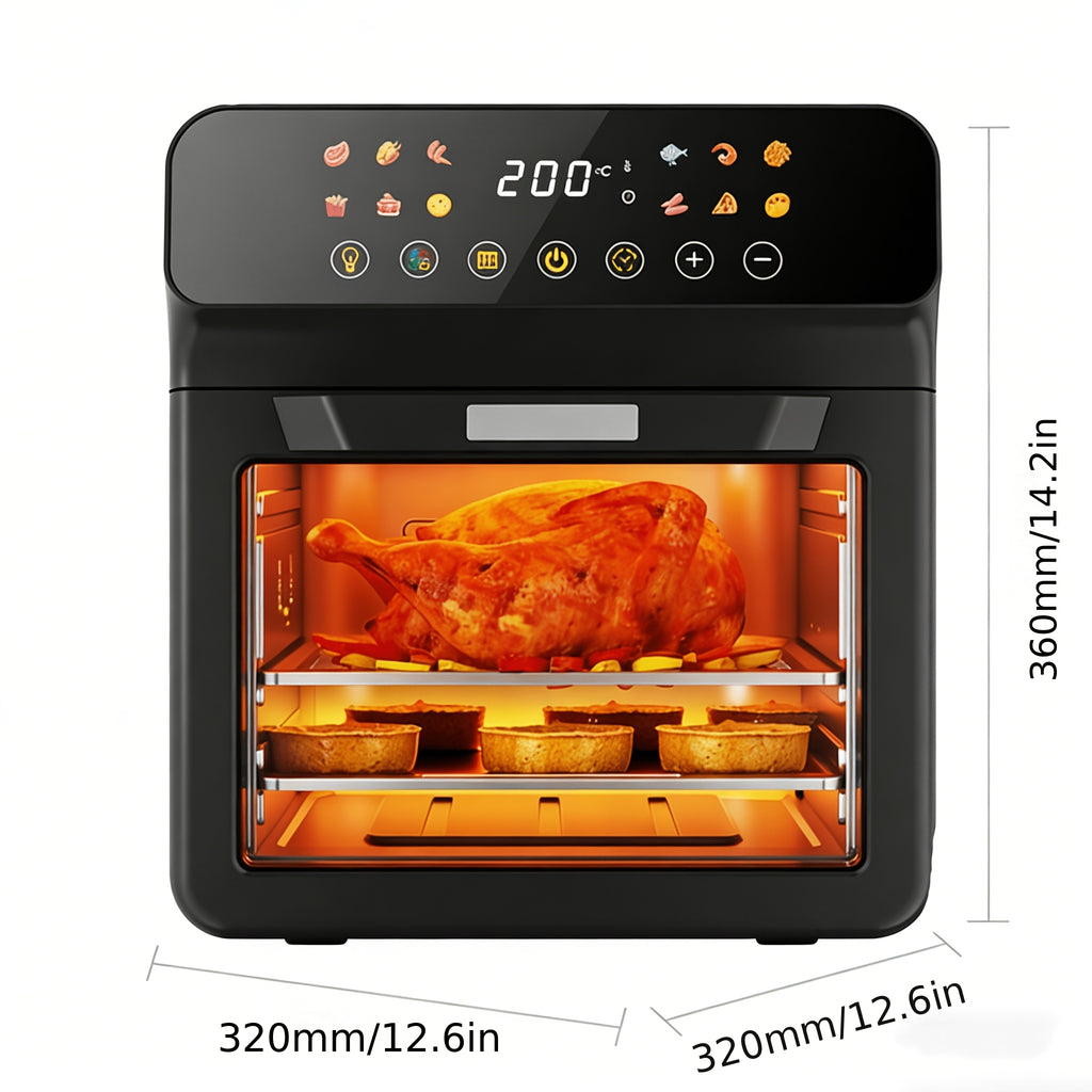 Large Capacity Air Fryer 6QT & 12QT with Visual Window Smart Auto-Cook Anti-Scald Handle for Chicken Fish and More