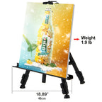 66 Inch Adjustable Metal Floor Easel Stand – Foldable Portable Tripod for Wedding Signs, Art Display, Painting & Party Decorations – Sturdy Lightweight Black 3-Section Easel Instant Setup