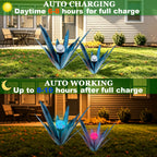 Metal Agave Solar Garden Lights Set of 2 (Large & Small) – Auto Dusk-to-Dawn Outdoor Stake Lights for Lawn, Courtyard, Garden & Patio Decor, 8 Color Options