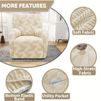 1 Seat Sofa Slipcover Stretch Recliner Cover Elastic Armchair Slipcover Washable Spandex Couch Cover with Pocket for Living Room Office Home - 5 Colors Dark Gray Beige Coffee Green Navy Blue