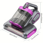 UV Mattress Vacuum Cleaner 16KPa Wireless with 253.7nm Ultraviolet Light – 80,000 RPM Wave Anti-Mite Technology, 3-Minute Fast Charging, Double-Cup Handheld for Pillows, Baby Beds & Sofas