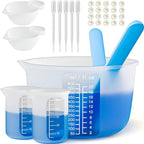 Silicone Resin Measuring Cup Kit for DIY Epoxy Resin Art, Slime Making & Candle Crafting – Non-Stick Food-Grade Silicone with Precise Measurement Markings