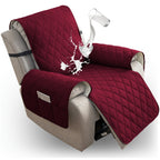 Quilted Recliner Sofa Cover Anti-Slip Wear-Resistant 4-Layer Fabric Dual Side Pockets Machine Washable Pet Home Bedroom Living Room 10 Colors 2 Sizes