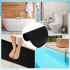 Non-Slip Bathtub Mat 16x40 with Drain Cutout - Peel & Stick Adhesive PEVA Anti-Slip Tub Sticker for Shower Floor Boat Wet Areas, Black